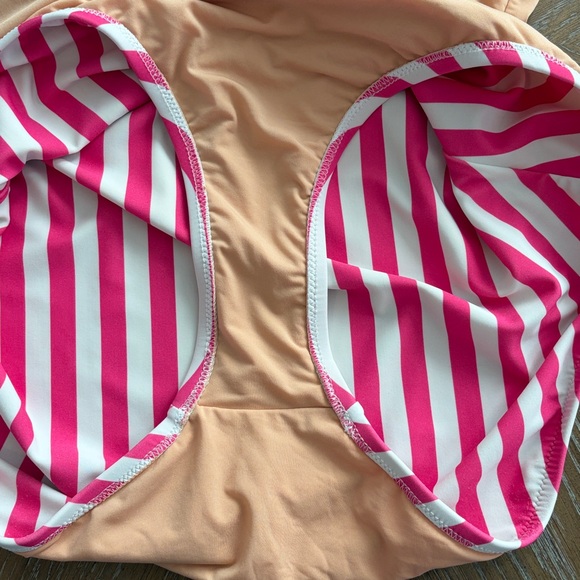 J. Crew Striped Tie-Shoulder One-Piece Swimsuit Large - Picture 7 of 9